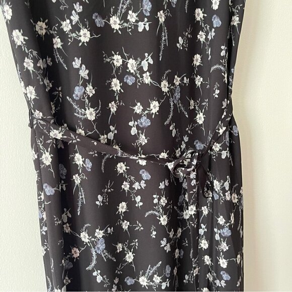 Frank And Oak Floral Sleeveless Maxi Dress black grey blue size XS office dressy - Picture 5 of 11